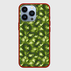 Чехол для iPhone 13 Pro Милитари Чешуя, цвет: 3D-красный