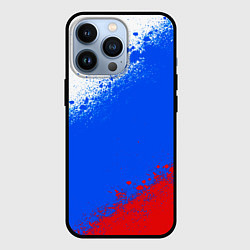 Чехол для iPhone 13 Pro Флаг России - триколор, цвет: 3D-черный