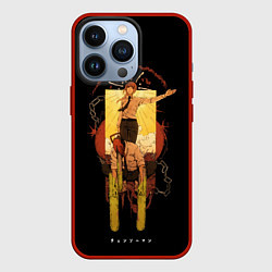 Чехол для iPhone 13 Pro Макима и пила, цвет: 3D-красный