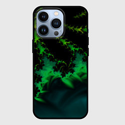 Чехол iPhone 13 Pro Фрактал зеленая ёлочка