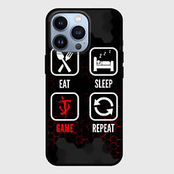 Чехол для iPhone 13 Pro Eat, sleep, Doom, repeat, цвет: 3D-черный