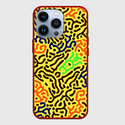 Чехол для iPhone 13 Pro Абстрактные кислотные полосы, цвет: 3D-красный