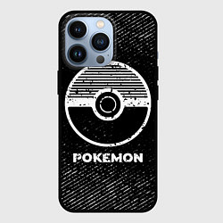 Чехол для iPhone 13 Pro Pokemon с потертостями на темном фоне, цвет: 3D-черный