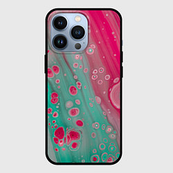 Чехол для iPhone 13 Pro Розовые и голубые краски, цвет: 3D-черный