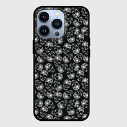 Чехол для iPhone 13 Pro Черепа со звёздами, цвет: 3D-черный