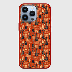 Чехол для iPhone 13 Pro Гитара рок музыка, цвет: 3D-красный