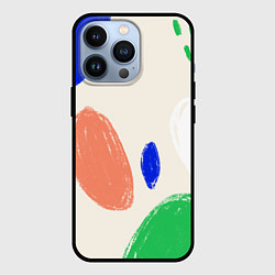Чехол для iPhone 13 Pro Разноцветные пятна, цвет: 3D-черный