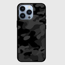 Чехол для iPhone 13 Pro Черный ночной камуфляж, цвет: 3D-черный