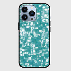 Чехол для iPhone 13 Pro Полосы горизонтальные и вертикальные гранж, цвет: 3D-черный