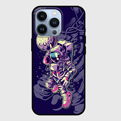 Чехол для iPhone 13 Pro Космонавт с луной, цвет: 3D-черный