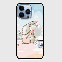 Чехол для iPhone 13 Pro Кролик с леденцом, цвет: 3D-черный