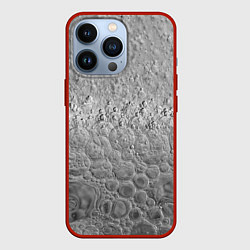 Чехол для iPhone 13 Pro Серая поверхность жидкой планеты, цвет: 3D-красный