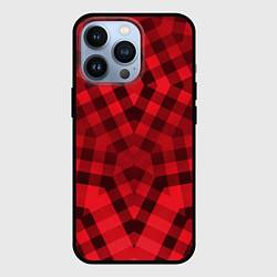 Чехол для iPhone 13 Pro Красно-черный геометрический узор, цвет: 3D-черный