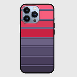 Чехол для iPhone 13 Pro Полосатый красно -серый, цвет: 3D-черный