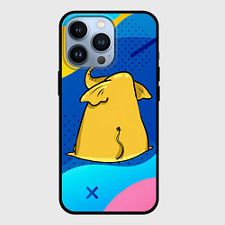 Чехол для iPhone 13 Pro Желтый слон вид сзади, цвет: 3D-черный