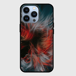 Чехол для iPhone 13 Pro Абстрактные волны красок и дыма во тьме, цвет: 3D-черный