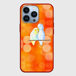 Чехол iPhone 13 Pro Пара влюбленных попугаев