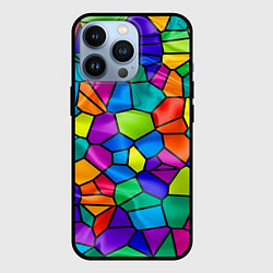 Чехол для iPhone 13 Pro Разноцветная мозаика, цвет: 3D-черный