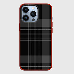Чехол для iPhone 13 Pro Темная клетка, цвет: 3D-красный