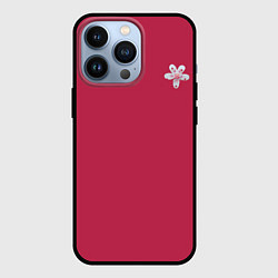 Чехол для iPhone 13 Pro Белый цветок на Вива Маджента, цвет: 3D-черный