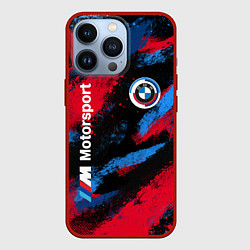 Чехол для iPhone 13 Pro BMW - буйство красок, цвет: 3D-красный
