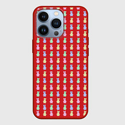 Чехол для iPhone 13 Pro Мишки мармеладки, цвет: 3D-красный