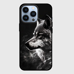 Чехол для iPhone 13 Pro Волк в белом дыму, цвет: 3D-черный