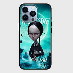Чехол для iPhone 13 Pro Уэнсдэй кладбище арт, цвет: 3D-черный