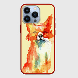 Чехол для iPhone 13 Pro Живописная лисица, цвет: 3D-красный