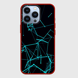 Чехол для iPhone 13 Pro Лучи абстракции неоновые, цвет: 3D-красный