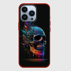 Чехол iPhone 13 Pro Красочный череп с цветами