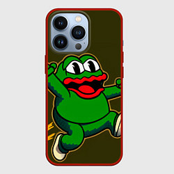 Чехол для iPhone 13 Pro Лягушонок Пепе начал бегать, цвет: 3D-красный