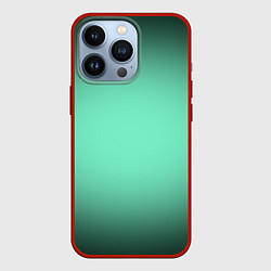 Чехол для iPhone 13 Pro Аквамариновый градиент, цвет: 3D-красный