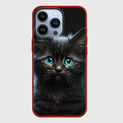 Чехол для iPhone 13 Pro Голубоглазый котенок, цвет: 3D-красный