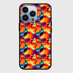 Чехол для iPhone 13 Pro Абстрактный узор из разноцветных окружностей, цвет: 3D-черный