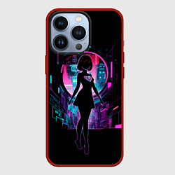 Чехол iPhone 13 Pro Silhouette of a cute anime girl