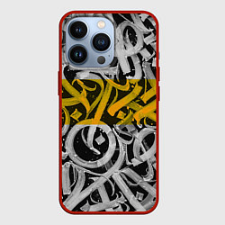 Чехол для iPhone 13 Pro Yellow Callicraphic, цвет: 3D-красный