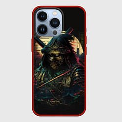 Чехол для iPhone 13 Pro Ночной самурай, цвет: 3D-красный