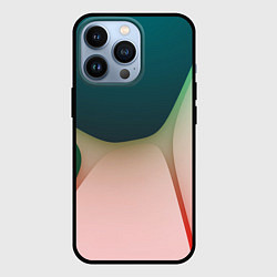 Чехол для iPhone 13 Pro Абстрактные зелёные и розовые пластины, цвет: 3D-черный