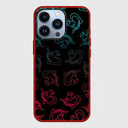 Чехол для iPhone 13 Pro Neon Unicorn, цвет: 3D-красный