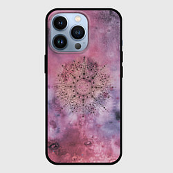 Чехол для iPhone 13 Pro Мандала гармонии, фиолетовая, космос, цвет: 3D-черный
