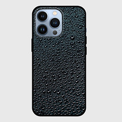 Чехол для iPhone 13 Pro Блестящие мокрые капли на темном чёрном фоне, цвет: 3D-черный