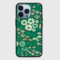 Чехол для iPhone 13 Pro Поле цветов, цвет: 3D-черный
