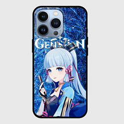 Чехол для iPhone 13 Pro Аяка на фоне расколотого льда, цвет: 3D-черный