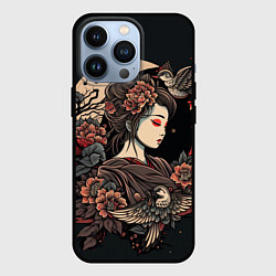 Чехол для iPhone 13 Pro Портрет девушки: арт нейросети в стиле японской та, цвет: 3D-черный