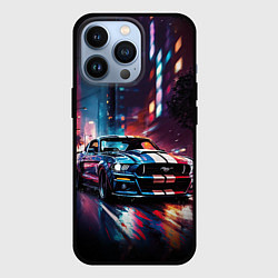 Чехол для iPhone 13 Pro Форд мустанг в ночи тройная скорость, цвет: 3D-черный