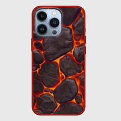 Чехол для iPhone 13 Pro Каменная лава, цвет: 3D-красный