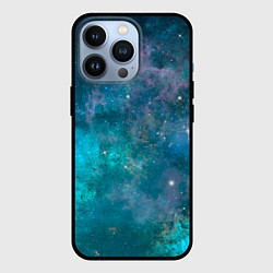 Чехол для iPhone 13 Pro Абстрактный светло-синий космос и звёзды, цвет: 3D-черный