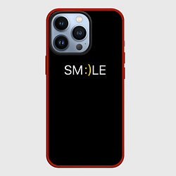 Чехол для iPhone 13 Pro Надпись smile, цвет: 3D-красный
