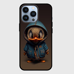 Чехол для iPhone 13 Pro Утёнок в капюшоне, цвет: 3D-черный